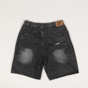 Butter Goods Stitch Denim Shorts Distress Grey